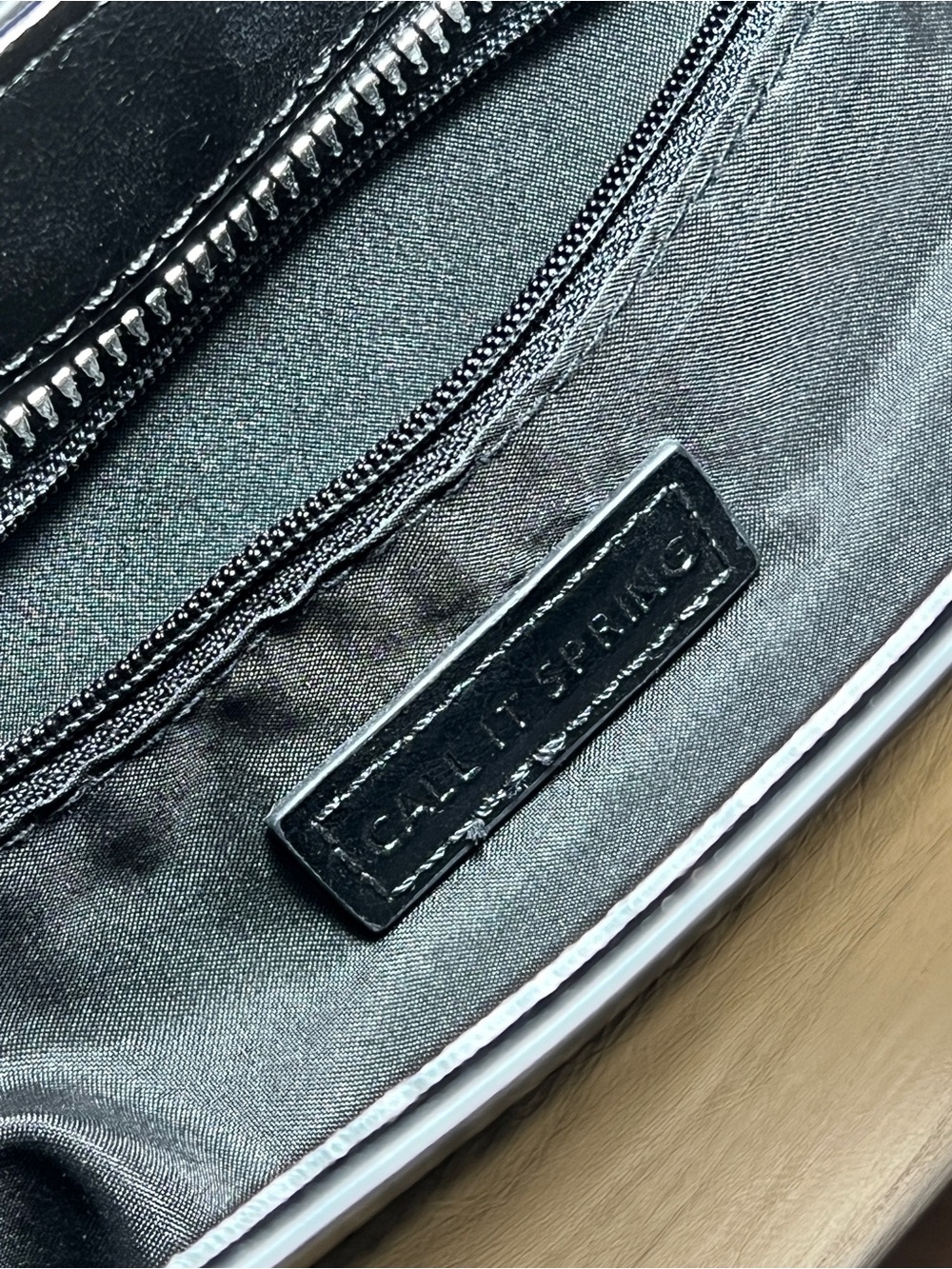 🖤 Call It Spring Y2K Style Black Glossy Hobo Shoulder Bag Mini Purse - Picture 6 of 11